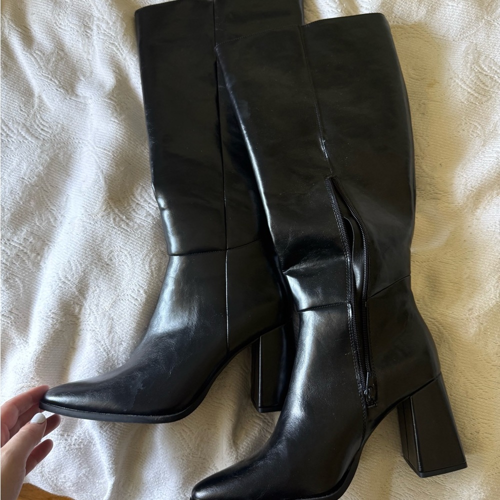 JustFab Black Heeled Boots